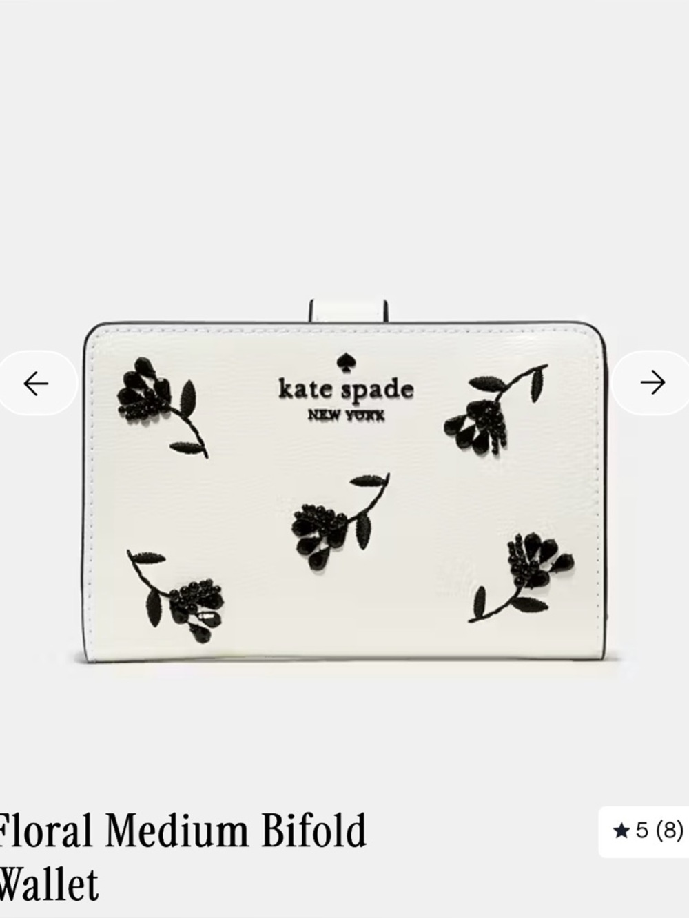 Kate Spade Outlet Floral Medium Bifold Wallet